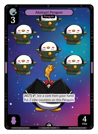 Abstract Penguin, a Vibes card