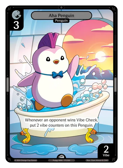 Aha Penguin, a Vibes card