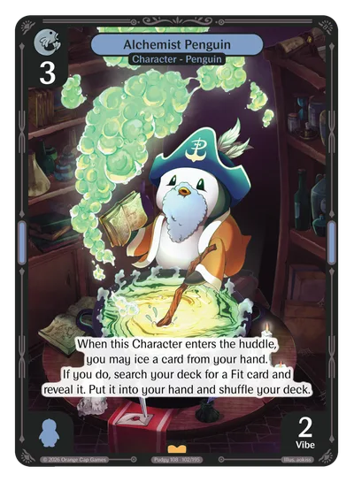 Alchemist Penguin, a Vibes card