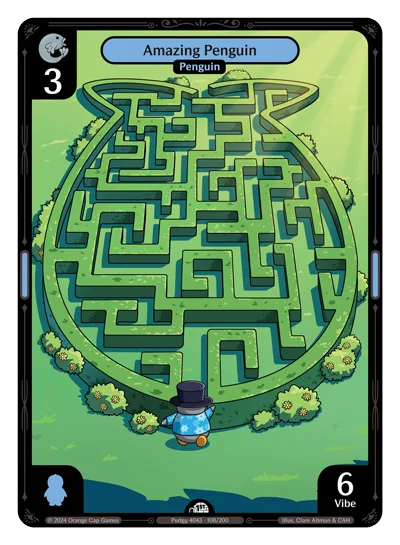 Amazing Penguin, a Vibes card