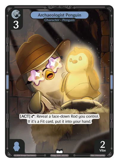 Archaeologist Penguin, a Vibes card