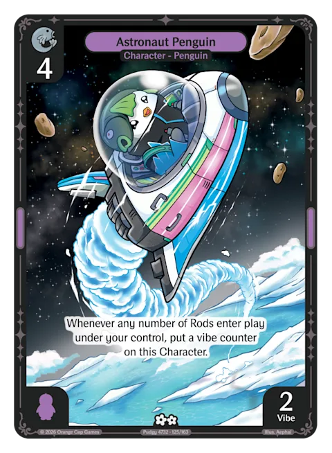Astronaut Penguin, a Vibes card