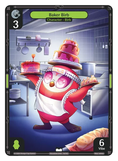 Baker Birb, a Vibes card