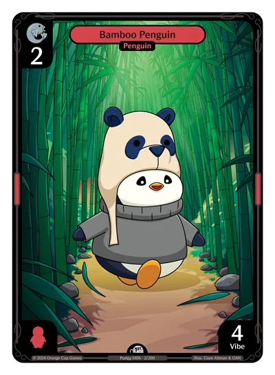 Bamboo Penguin, a Vibes card