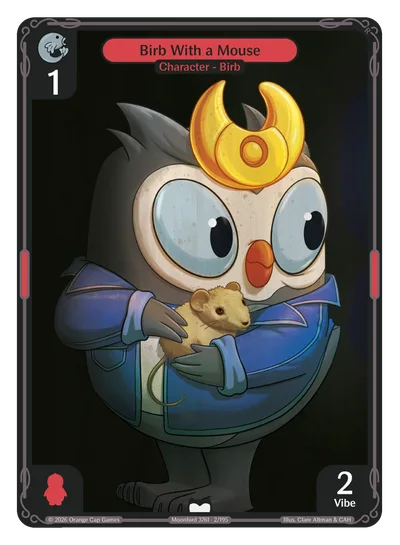 Birb With a Mouse, a Vibes card