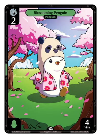 Blossoming Penguin, a Vibes card