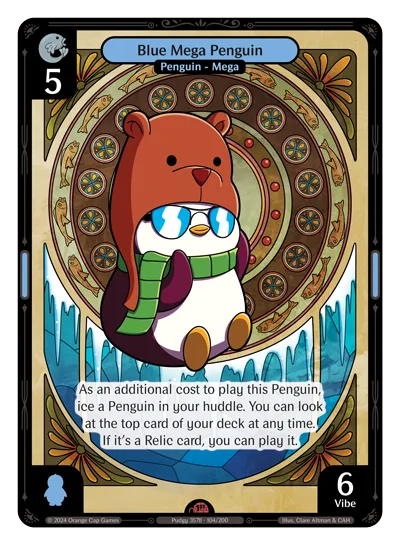 Blue Mega Penguin, a Vibes card