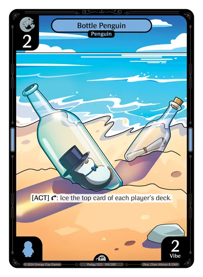 Bottle Penguin, a Vibes card