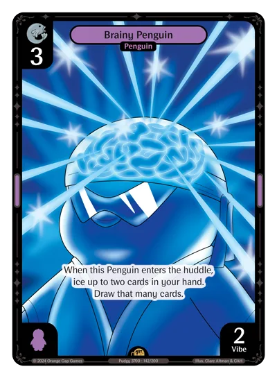 Brainy Penguin, a Vibes card