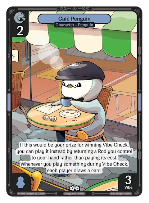 Cafe Penguin, a Vibes card