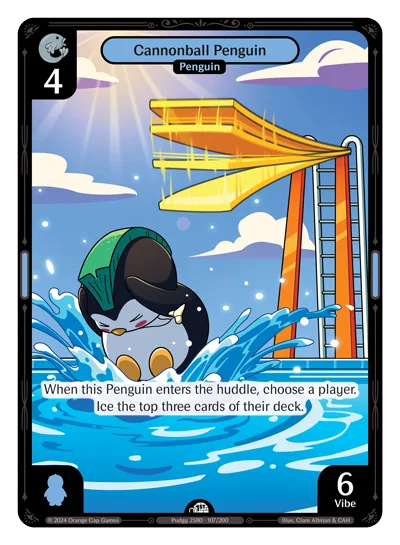 Cannonball Penguin, a Vibes card