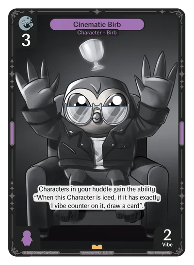 Cinematic Birb, a Vibes card