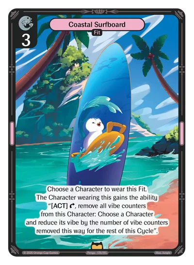 Coastal Surfboard, a Vibes card