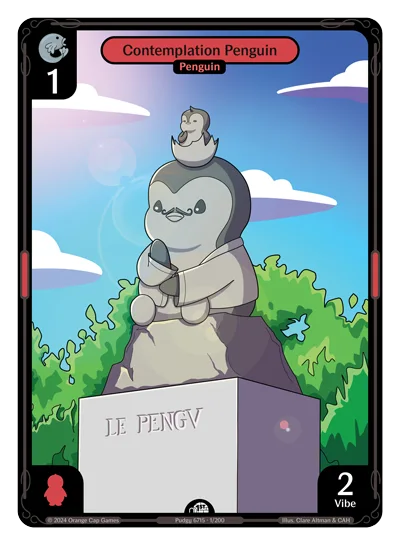Contemplation Penguin, a Vibes card