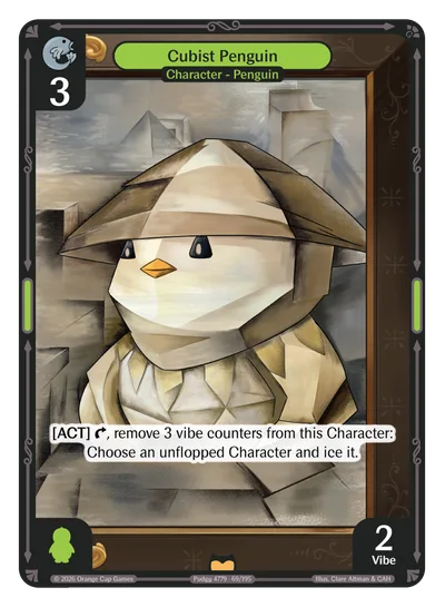 Cubist Penguin, a Vibes card