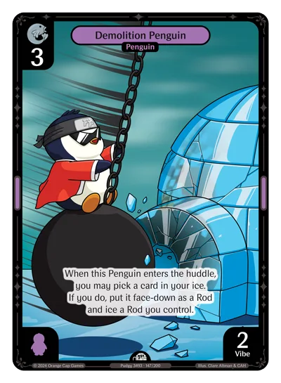 Demolition Penguin, a Vibes card