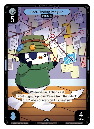Fact-Finding Penguin, a Vibes card