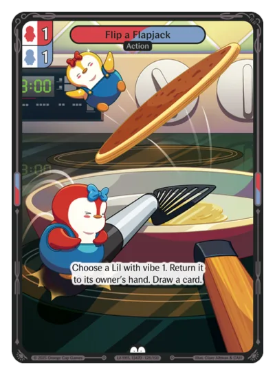 Flip a Flapjack, a Vibes card