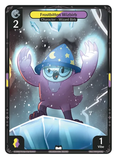 Frostbitten Wizbirb, a Vibes card