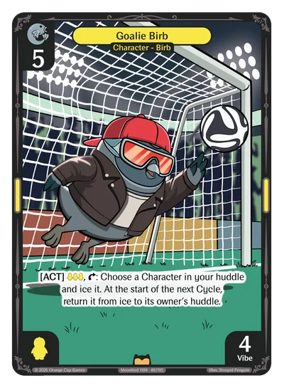 Goalie Birb, a Vibes card