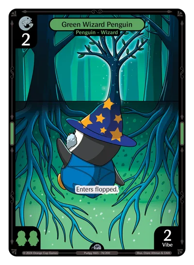 Green Wizard Penguin, a Vibes card