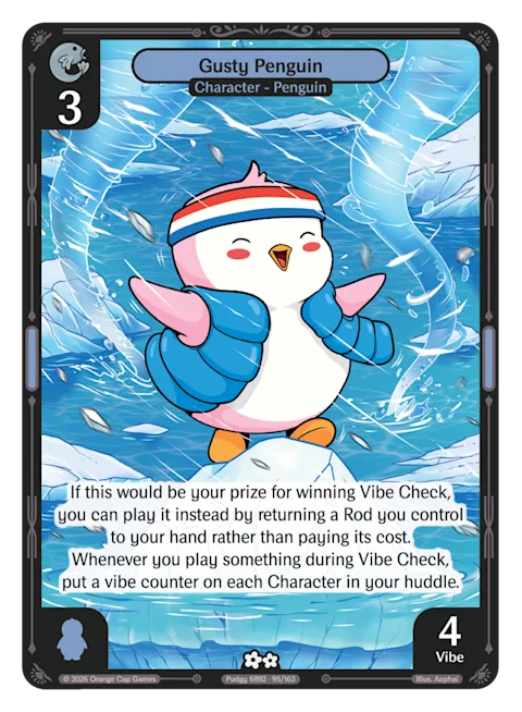 Gusty Penguin, a Vibes card