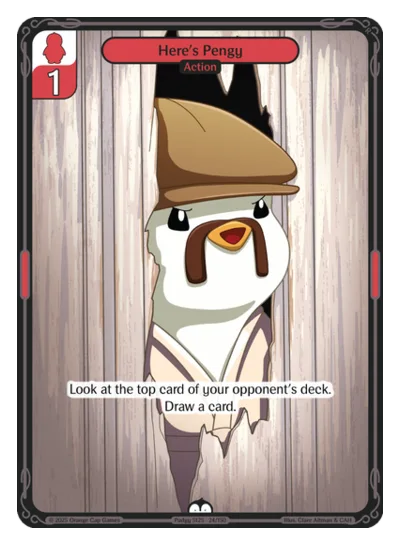 Here's Pengy, a Vibes card