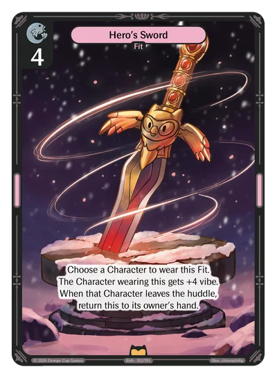 Hero's Sword, a Vibes card
