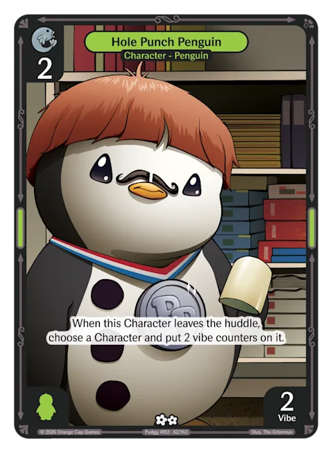Hole Punch Penguin, a Vibes card