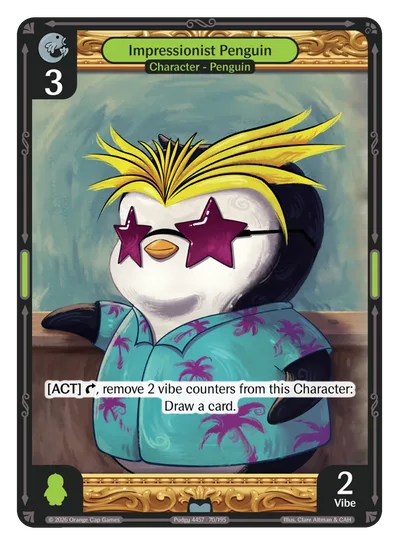 Impressionist Penguin, a Vibes card