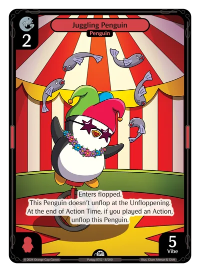 Juggling Penguin, a Vibes card