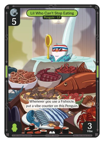 Lil Who Can't Stop Eating, a Vibes card