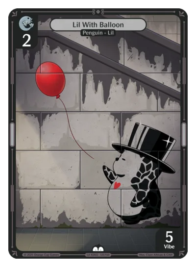 Lil With Balloon, a Vibes card