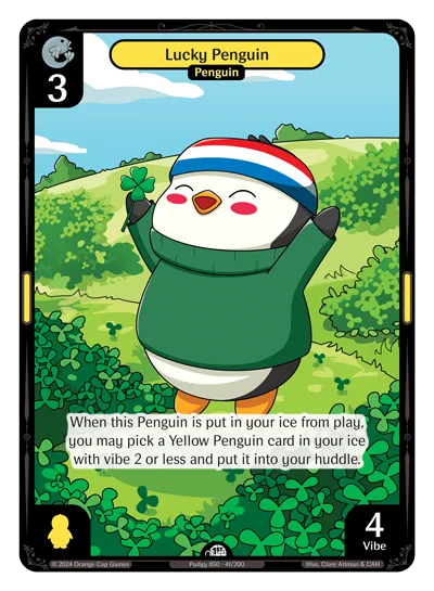 Lucky Penguin, a Vibes card