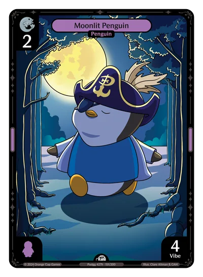 Moonlit Penguin, a Vibes card