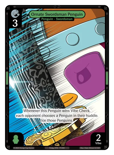 Ornate Swordsman Penguin, a Vibes card