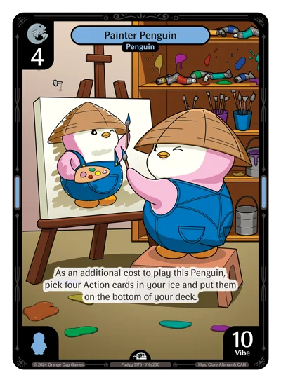 Painter Penguin, a Vibes card