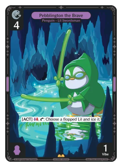 Pebblington the Brave, a Vibes card