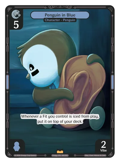 Penguin in Blue, a Vibes card