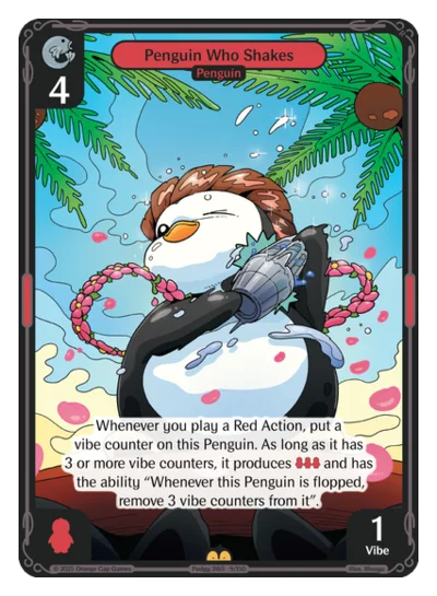 Penguin Who Shakes, a Vibes card