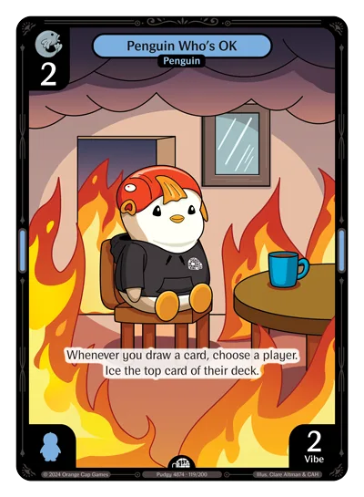 Penguin Who's OK, a Vibes card