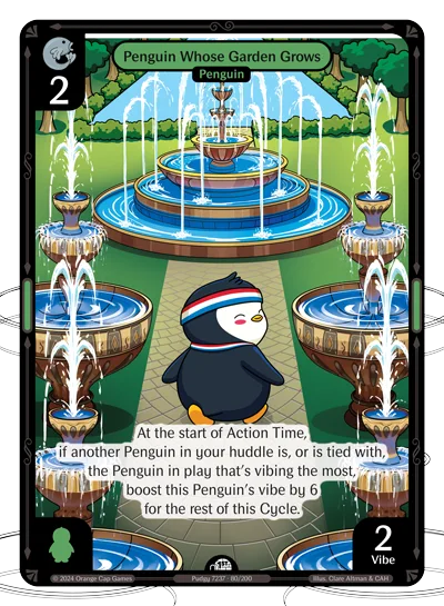 Penguin Whose Garden Grows, a Vibes card