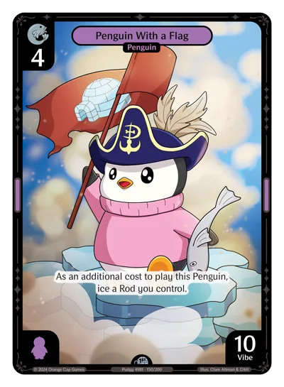 Penguin With a Flag, a Vibes card