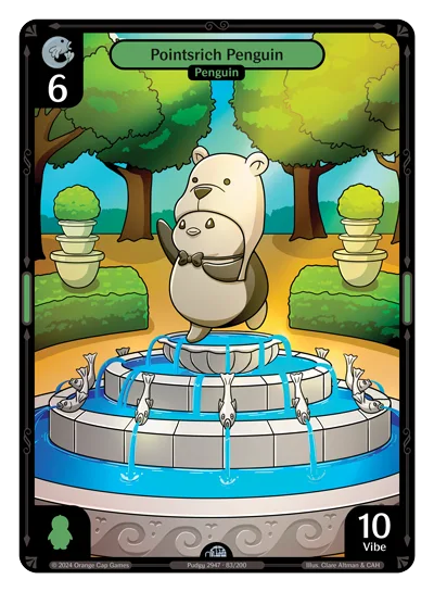 Pointsrich Penguin, a Vibes card