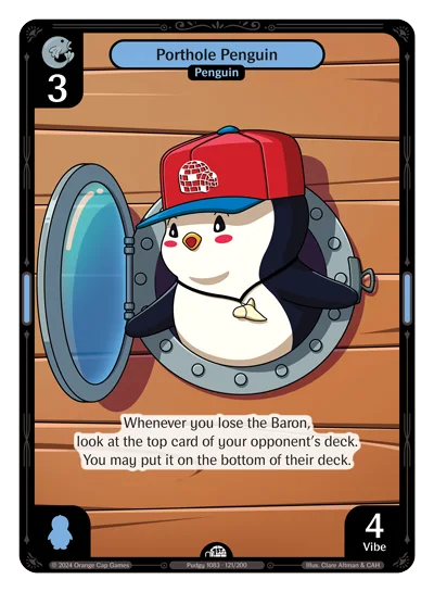 Porthole Penguin, a Vibes card