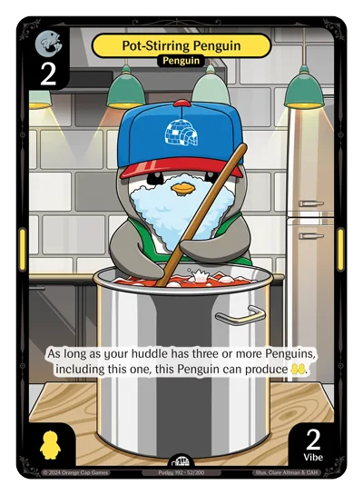Pot-Stirring Penguin, a Vibes card