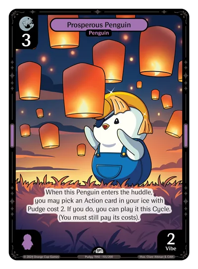 Prosperous Penguin, a Vibes card