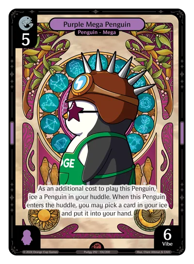 Purple Mega Penguin, a Vibes card