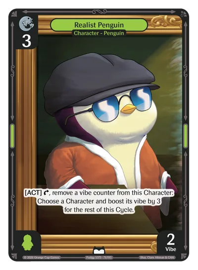 Realist Penguin, a Vibes card