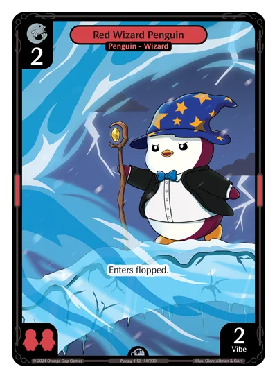 Red Wizard Penguin, a Vibes card